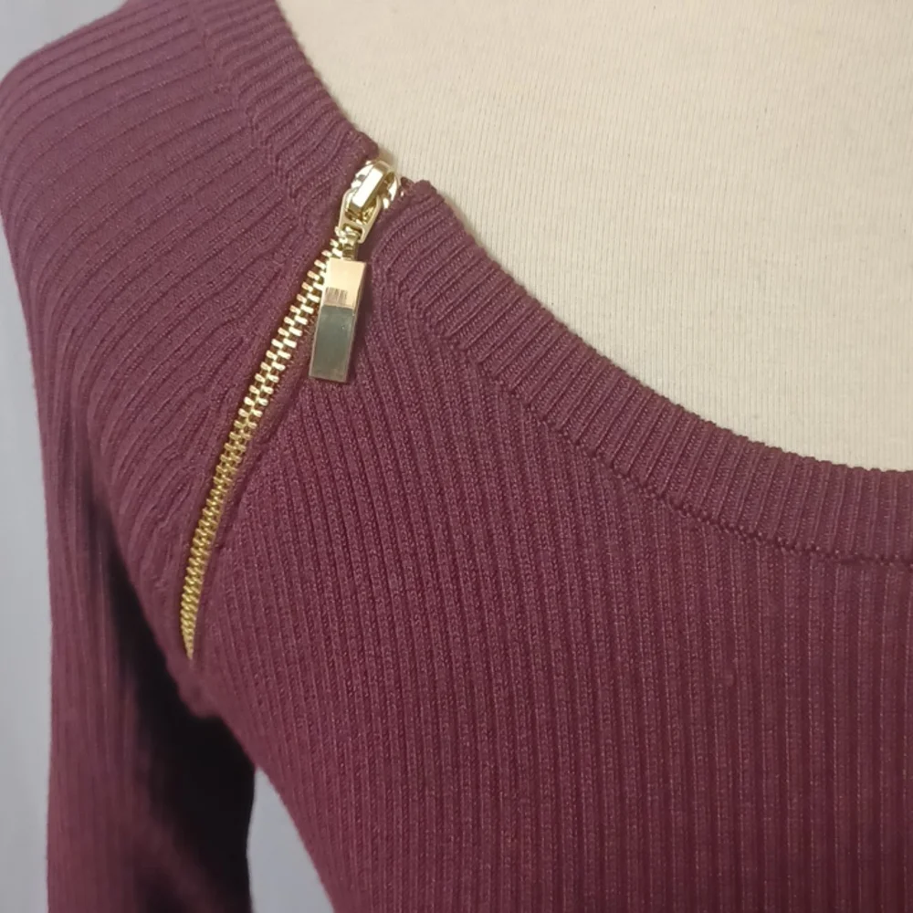 💜NWOT I.N.C International Concepts ribbed sweater dress with zippers size small - Picture 3 of 10
